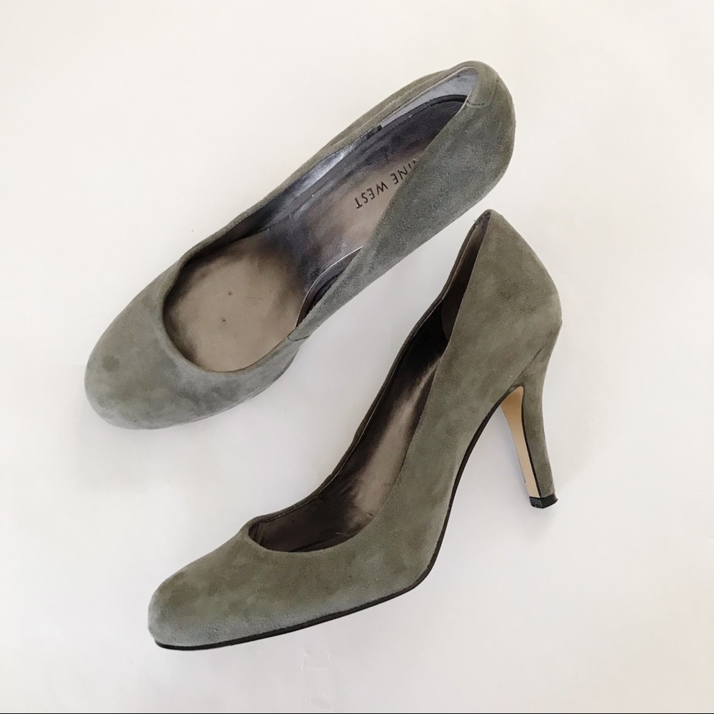 NINE WEST | Gray Suede Heels 9 1/2 M